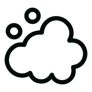 Simple Outline Cloud and Bubbles Weather Symbol Icon