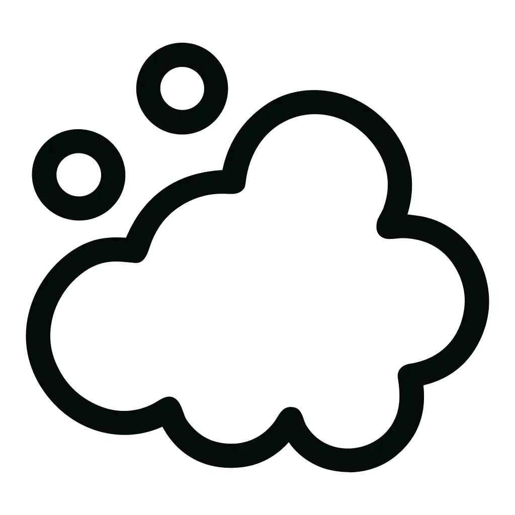 Simple Outline Cloud and Bubbles Weather Symbol Icon