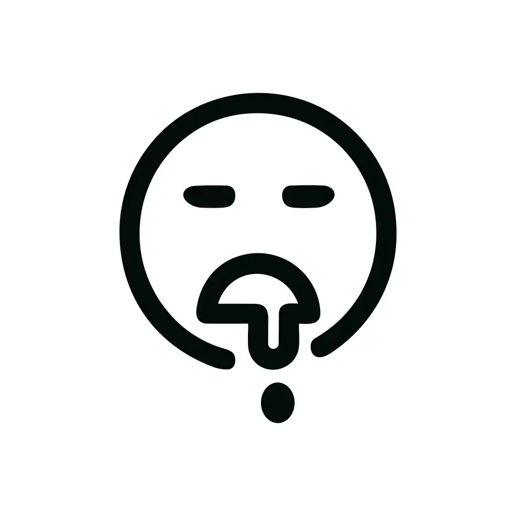 Line Art Drolling Face Expression Shape Icon