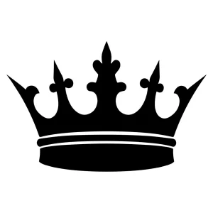 Minimalist Black Silhouette Monarch Crown Royalty Symbol
