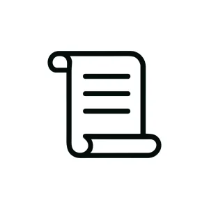 Simple Outline Rolled Paper Document List Graphic Icon