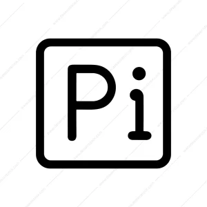 Minimalist Black Line Pi Symbol Sign Icon
