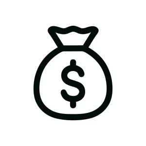 Outline Minimalist Money Bag Dollar Sign Symbol Icon