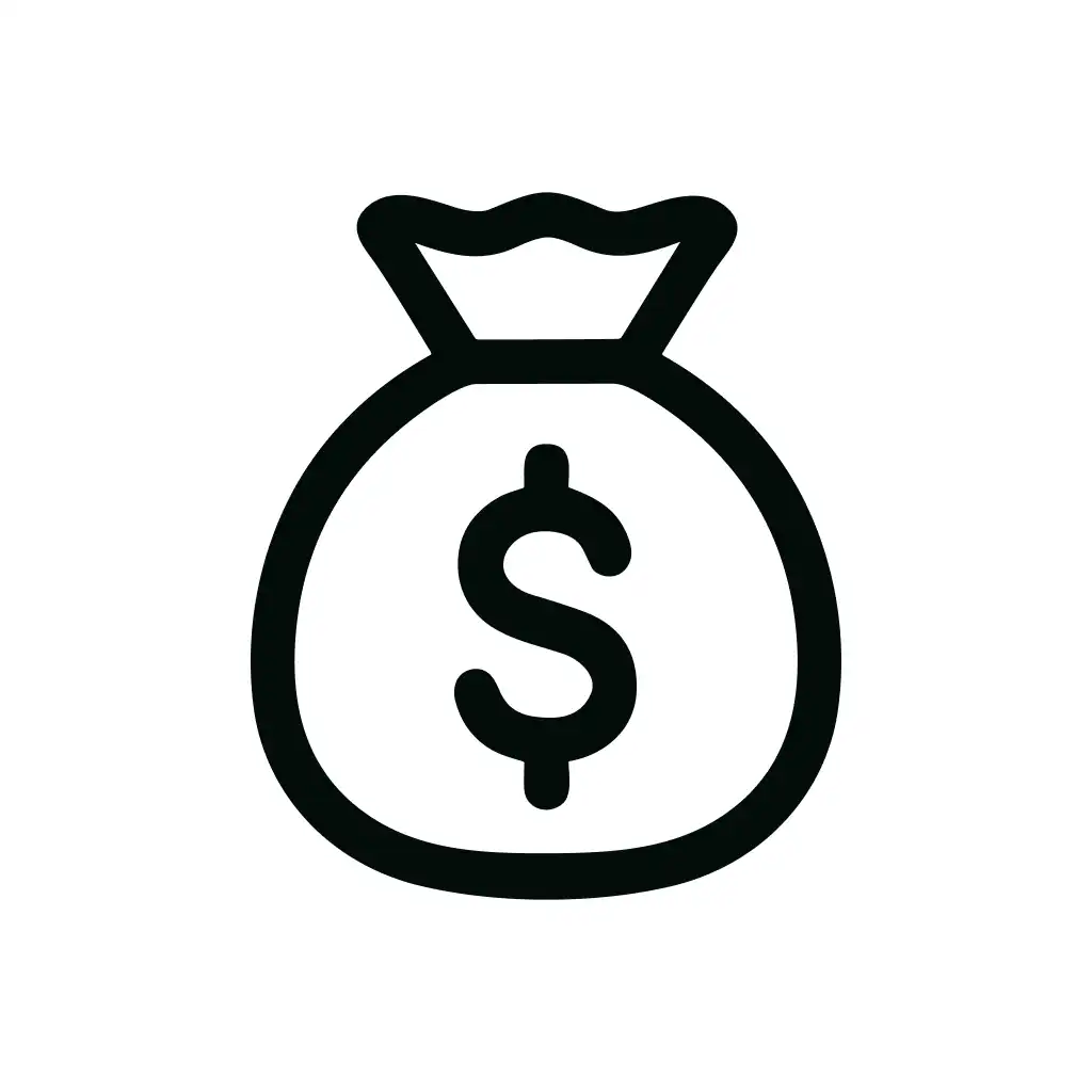Outline Minimalist Money Bag Dollar Sign Symbol Icon