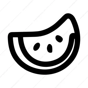Simple Line Watermelon Slice Summer Fruit Icon