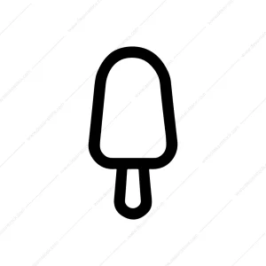 Outline Minimalist Ice Cream Stick Summer Dessert Icon