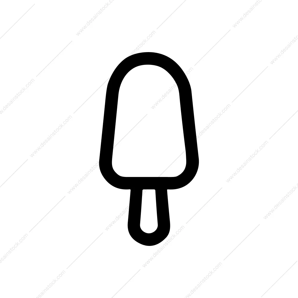Outline Minimalist Ice Cream Stick Summer Dessert Icon