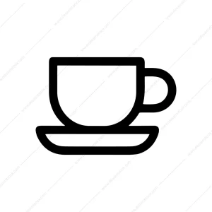 Minimalist Outline Simple Coffee Cup Symbol Graphic