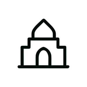 Outline Minimalist Mosque Dome Religion Symbol Line Icon