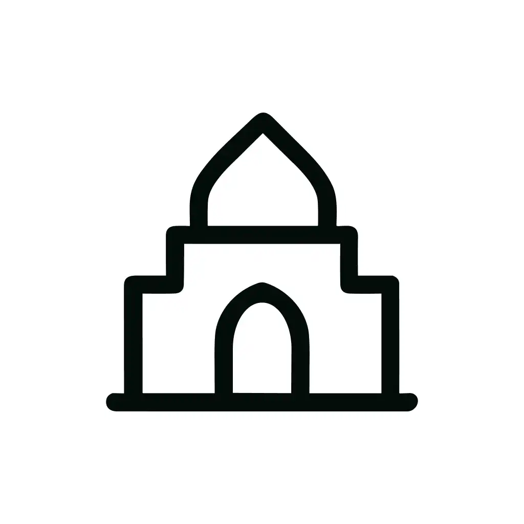 Outline Minimalist Mosque Dome Religion Symbol Line Icon