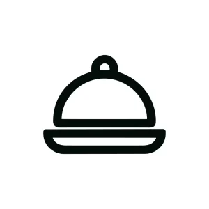 Simple Outline Food Cloche Line Icon for Restaurant and Hotel Services
