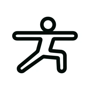 Minimalist Outline Yoga Pose Silhouette Black Simple Shape Icon