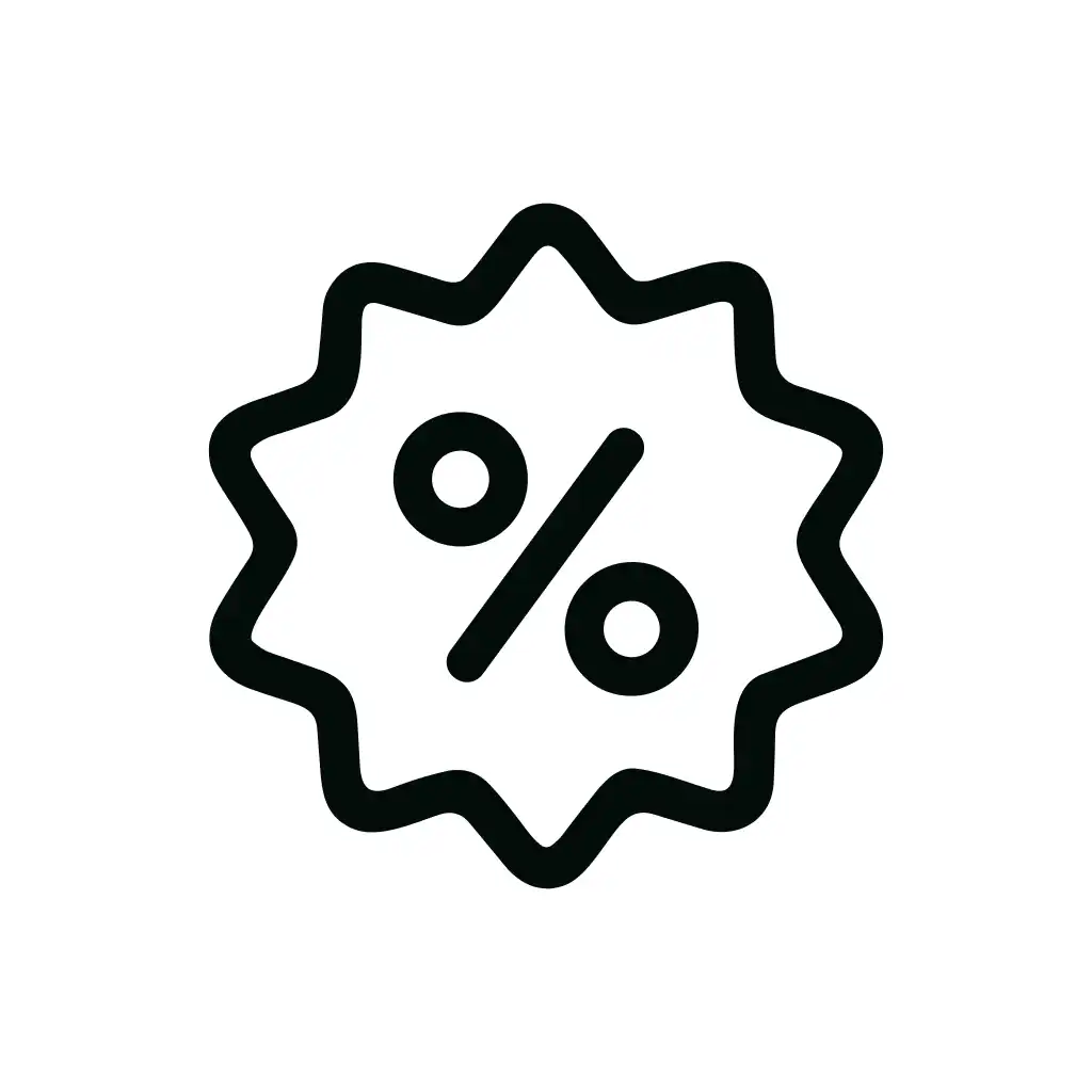 Outline Handdrawn Discount Tag Percentage Sign Shape Icon
