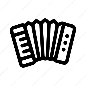 Outline Musical Accordion Instrument Concertina Icon Graphic