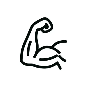 Simple Line Handdrawn Muscle Arm Strength Power Body Icon