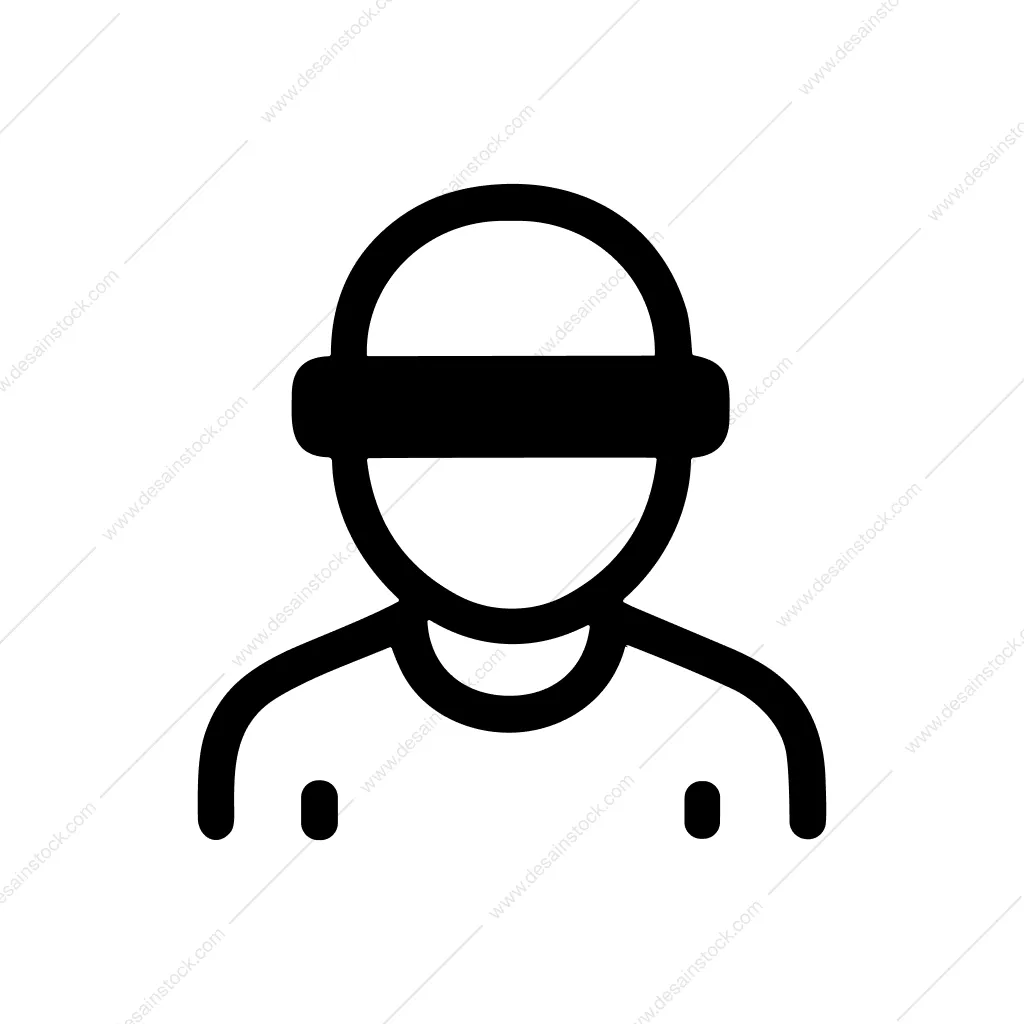 Simple Outline Blindfolded Person Criminal Icon Sign