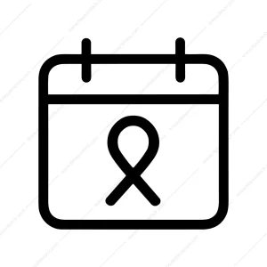 Simple Line Calendar Awareness Ribbon Symbol Icon