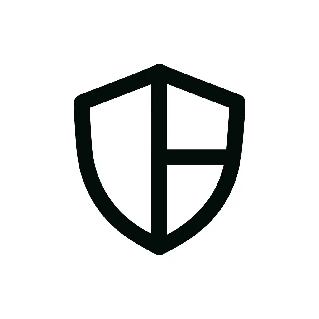 Simple Outline Modern Shield Security System Symbol