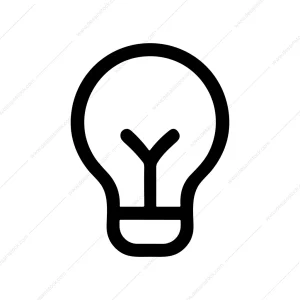 Simple Line Art Light Bulb Icon Symbol