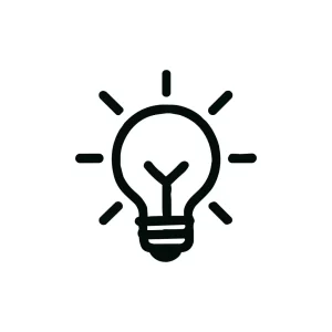 Simple Line Drawing Lightbulb Idea Symbol Graphic