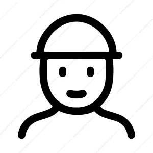 Simple Outline Head With Hat Silhouette User Icon