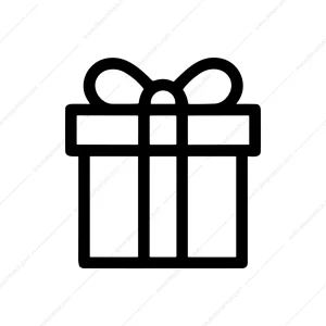 Minimalist Line Drawing Present Box Celebration Icon