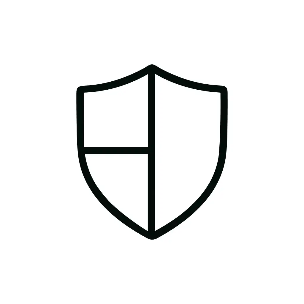 Outline Minimalist Decorative Shield Security Icon Graphic