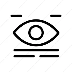 Simple Line Eye Monitoring System Security Symbol Icon
