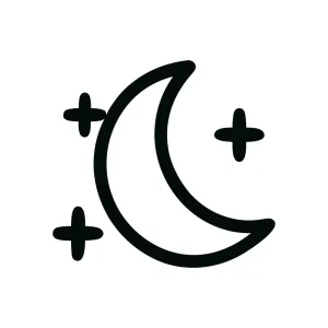 Simple Handdrawn Moon Star Celestial Shape Icon