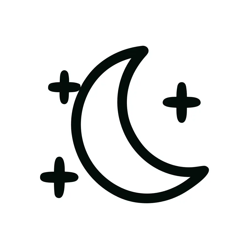 Simple Handdrawn Moon Star Celestial Shape Icon