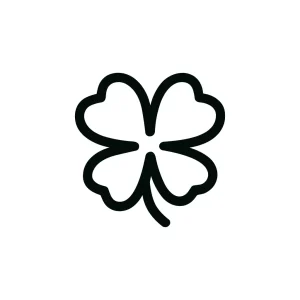 Simple Outline Four Leaf Clover Luck Symbol Sign Icon Silhouette