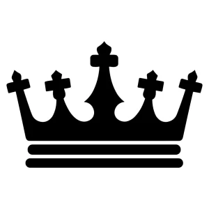 Simple Silhouette Majestic Crown Shape Design Element