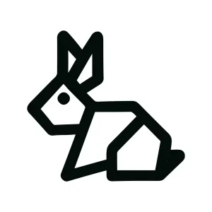 Minimalist Line Art Rabbit Silhouette Animal Icon