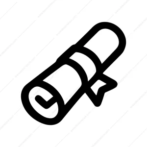 Simple Line Art Rolled Diploma Scroll Education Icon