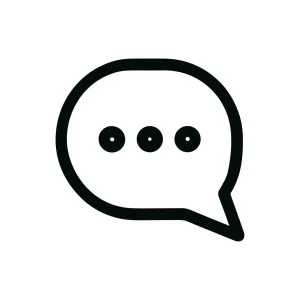 Simple Line Style Three Dot Speech Bubble Icon Illustration