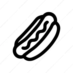 Simple Outline Style Hotdog Fastfood Meal Line Icon