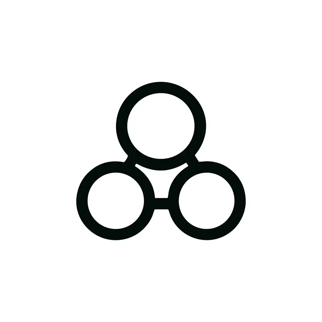 Simple Line Circle Connection Network Abstract Icon