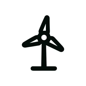 Simple Bold Line Wind Turbine Energy Symbol Icon