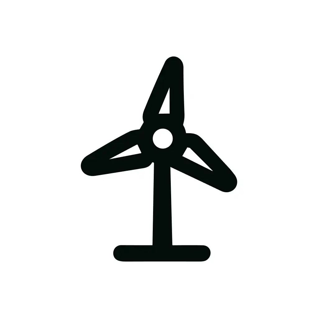 Simple Bold Line Wind Turbine Energy Symbol Icon