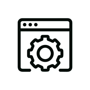 Simple Line Style Gear Webpage Setting Configuration Icon