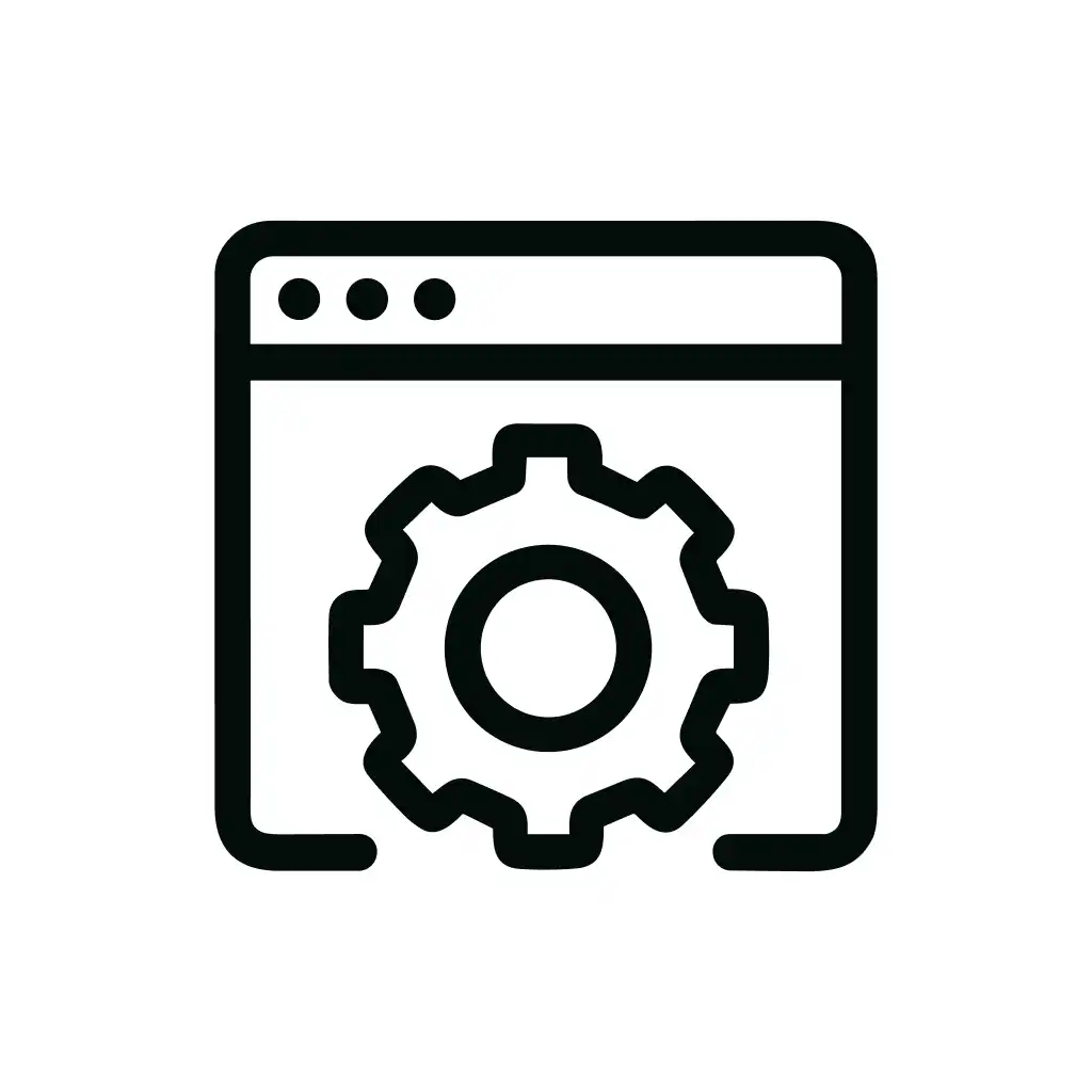 Simple Line Style Gear Webpage Setting Configuration Icon