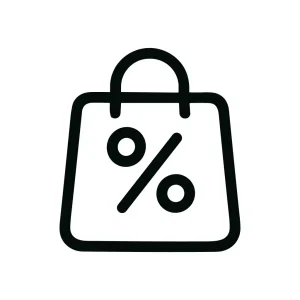 Simple Outline Shopping Bag Discount Sale Symbol Icon