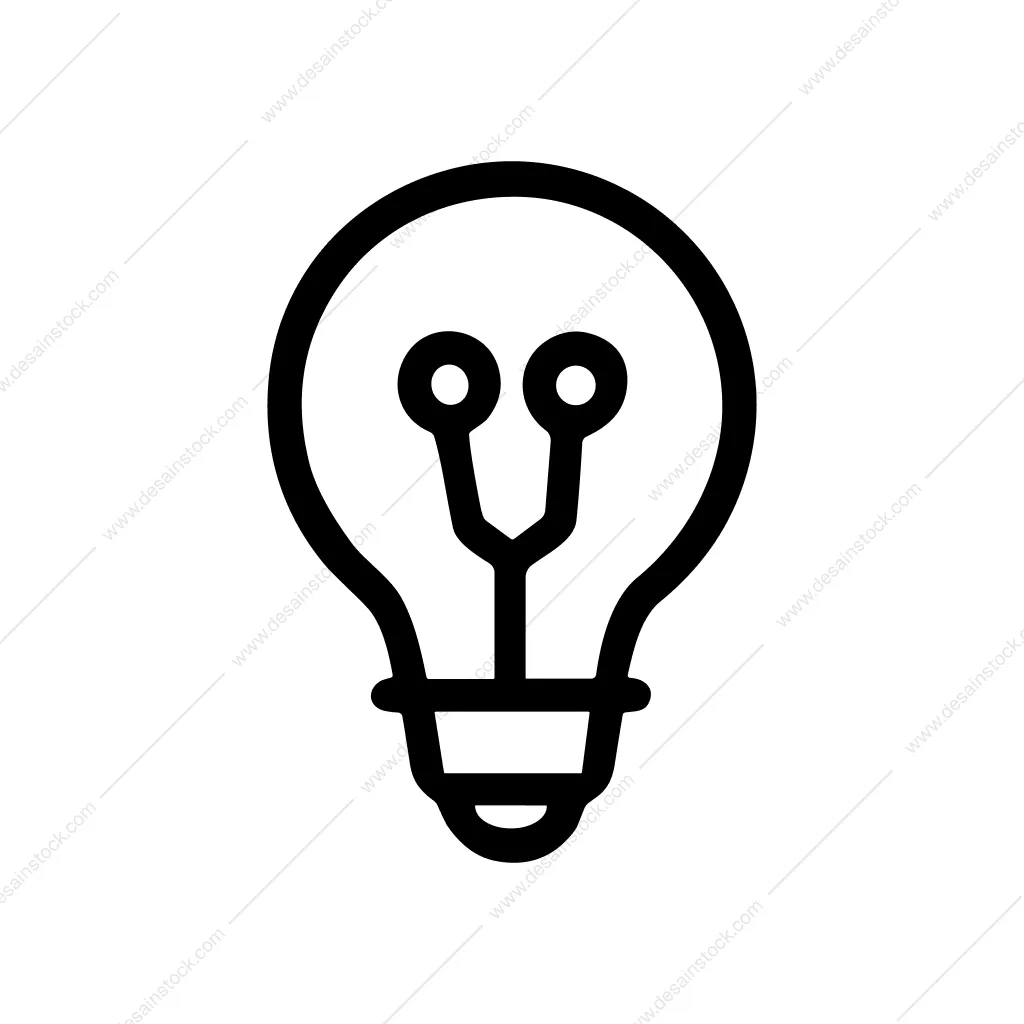 Simple Outline Lightbulb Idea Innovation Concept Icon