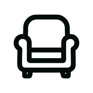 Simple Bold Outline Armchair Furniture Living Room Interior Design Icon