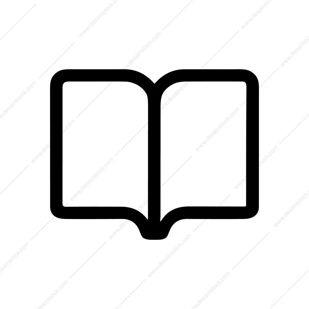 Simple Line Open Book Education Knowledge Icon