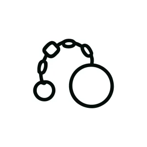 Minimalist Lineart Medieval Flail Weapon Dangerous Icon