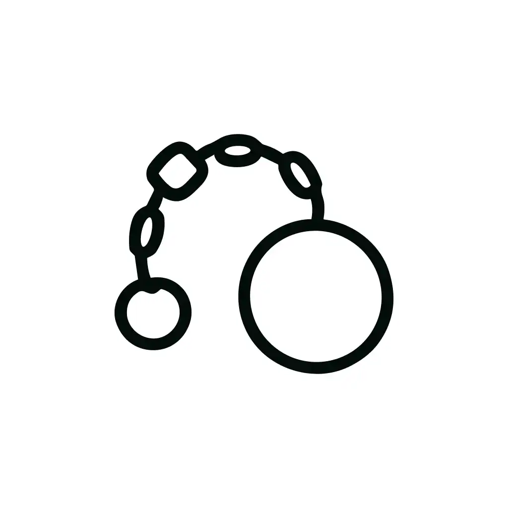Minimalist Lineart Medieval Flail Weapon Dangerous Icon