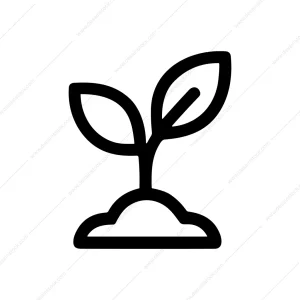 Minimalist Outline Small Plant Growth Icon Graphic