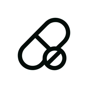 Minimalist Outline Medicine Capsule Pill with Tablet Icon Symbol Graphic