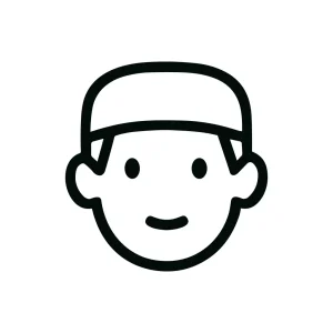 Minimalist Outline Person Head Smiling Face Icon